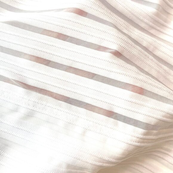 LA BLANCA Fluid Lines Multi-Strap Mesh One Piece Swimsuit 12 White NWT - Picture 9 of 13